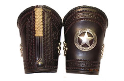 Leather Cowboy Cuffs - Star Motif