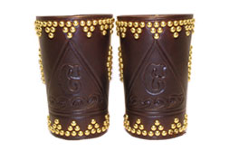 Leather Cowboy Cuffs - Waves Motif