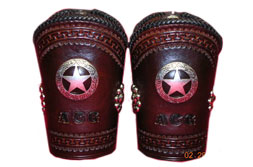 Leather Cowboy Cuffs - Star Motif