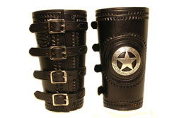Leather Cowboy Cuffs - Star Motif