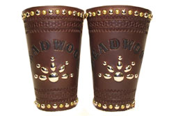 Leather Cowboy Cuffs - Studded Deadwood Design