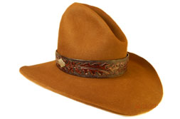 Leather Hat Band - Oakleaf Tooling