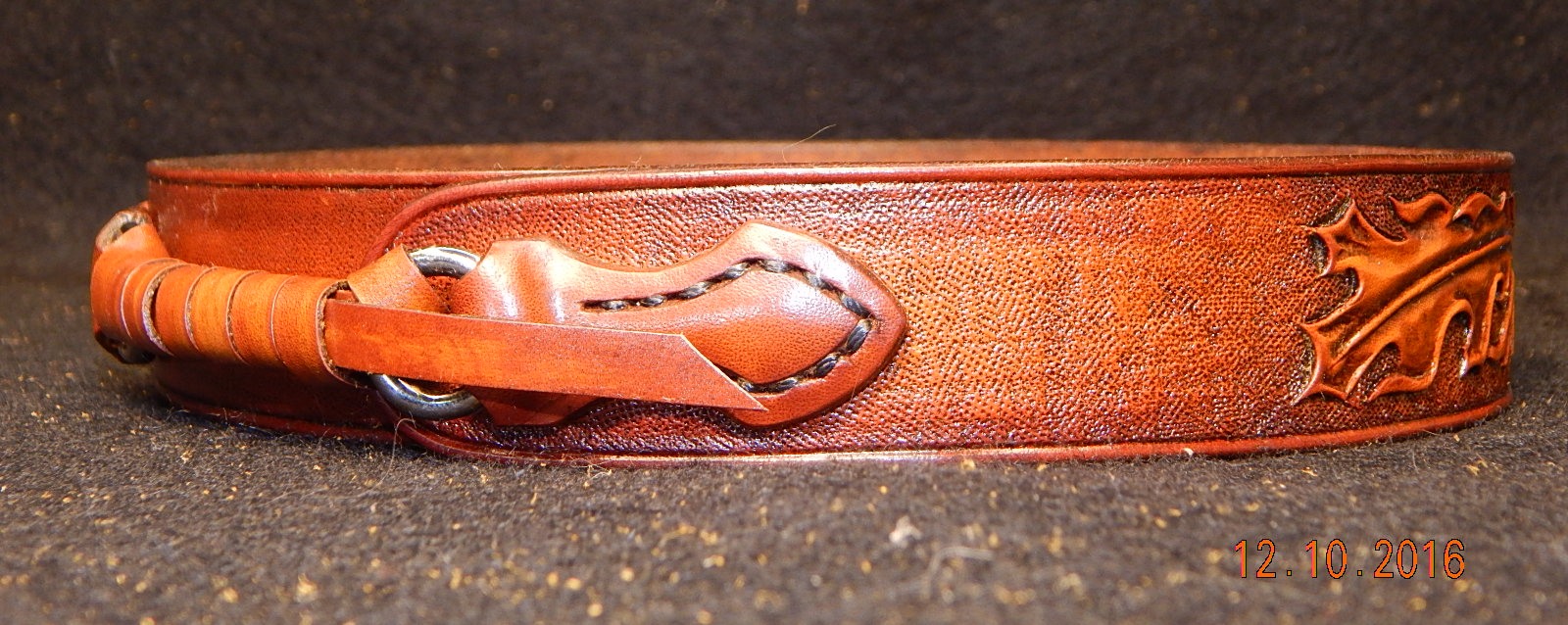 Leather Hat Band: Oakleaf Tooling