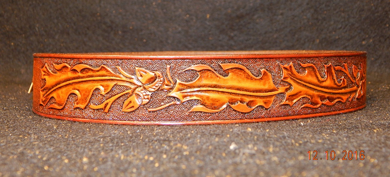 Leather Hat Band: Oakleaf Tooling