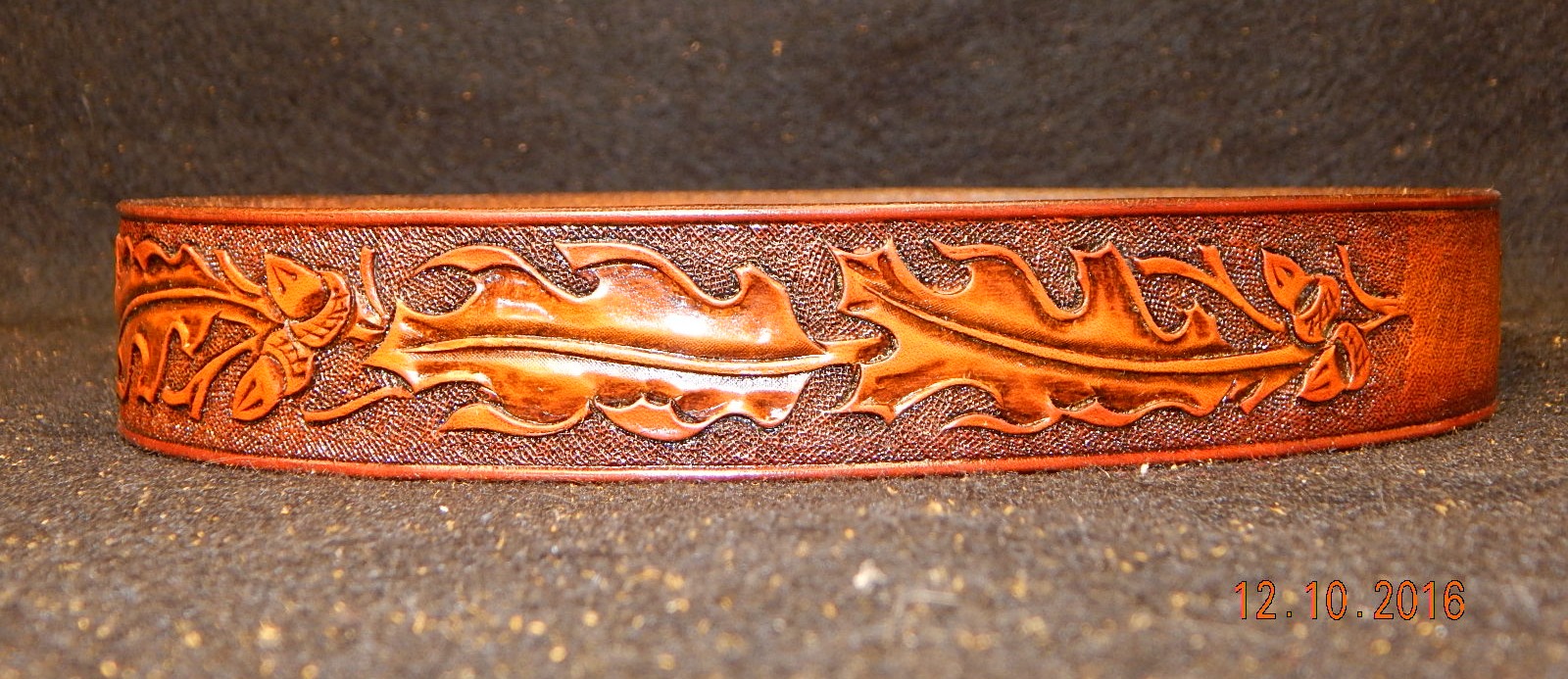 Leather Hat Band: Oakleaf Tooling