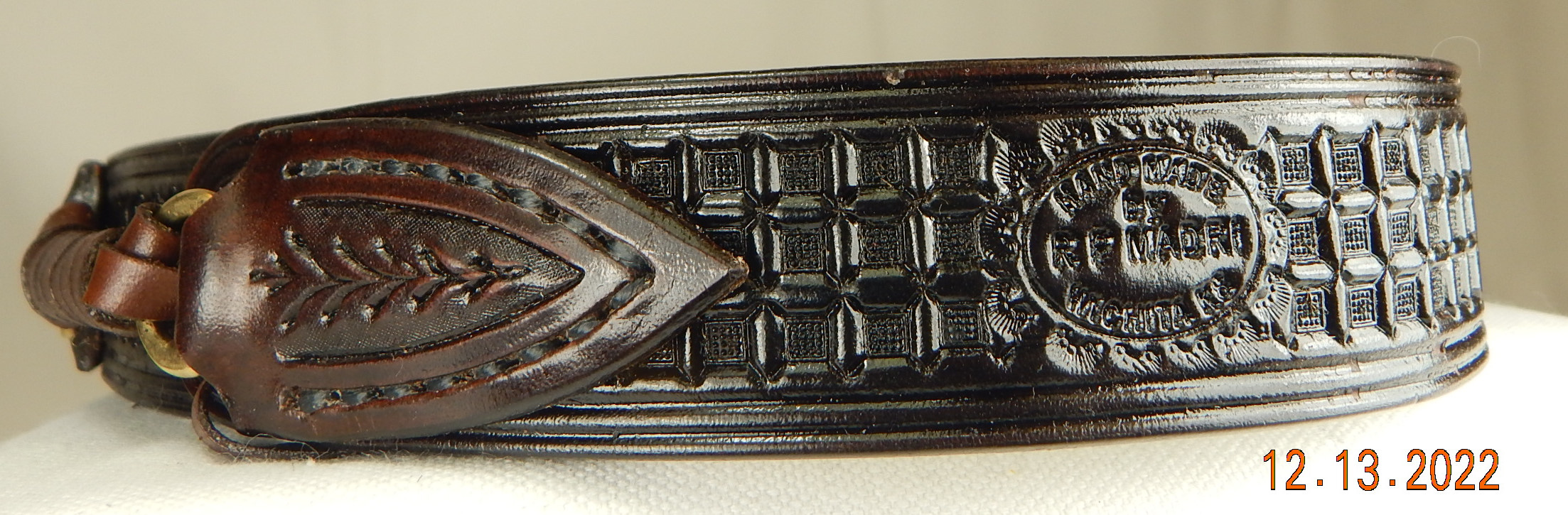 Leather Hat Band: Waffle Stamped