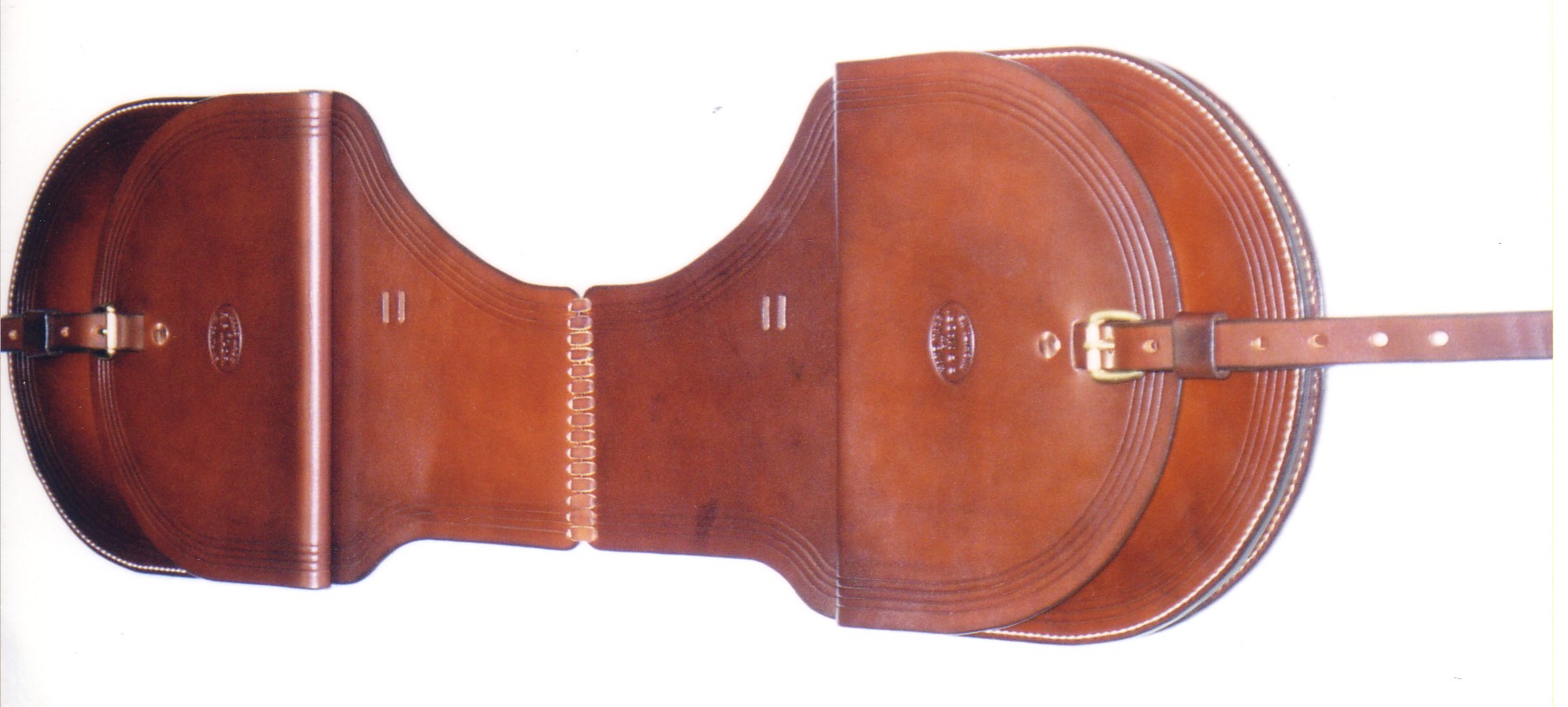 Leather Saddle Bags: Gray Design