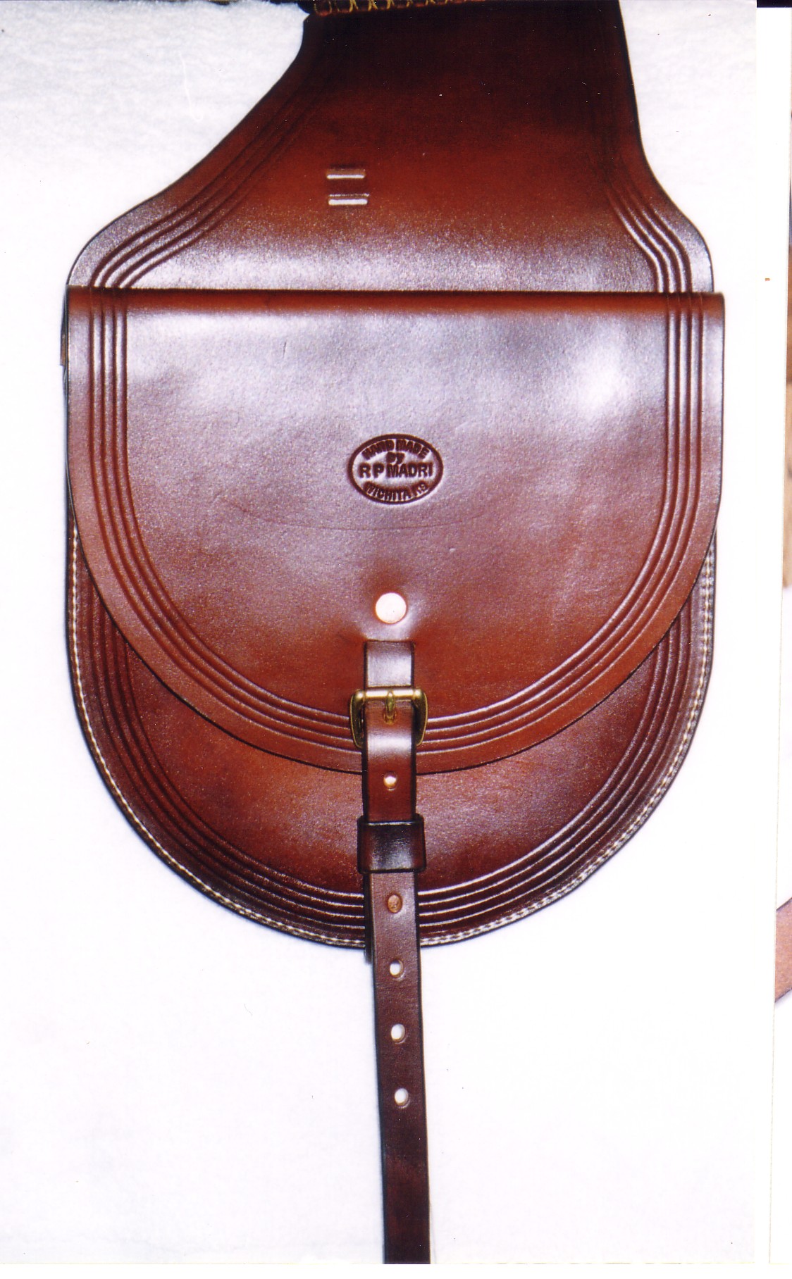 Leather Saddle Bags: Gray Design