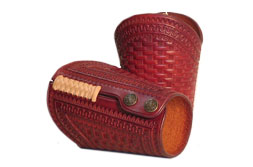 Custom-made Basket Weave Stamped Cowboy Cuffs