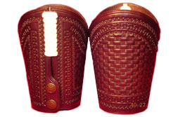 Custom-made Basket Weave Stamped Cowboy Cuffs